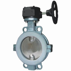 蝸輪對夾半襯氟蝶閥 蝸輪對夾半襯氟蝶閥