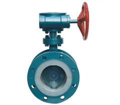 蝸輪法蘭式襯氟蝶閥 蝸輪法蘭式襯氟蝶閥